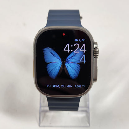 GPS Only Apple Watch Ultra 3 49MM Black Titanium  Blue Sport Band MEWH4LW/A