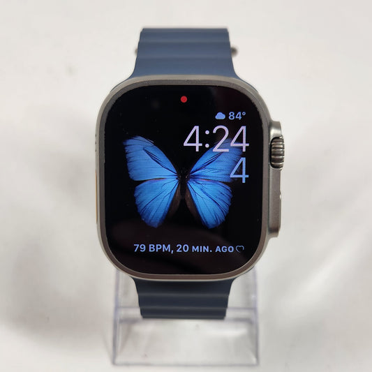 GPS Only Apple Watch Ultra 3 49MM Black Titanium  Blue Sport Band MEWH4LW/A